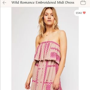 Free People Wild Romance Embroidered Midi Dress